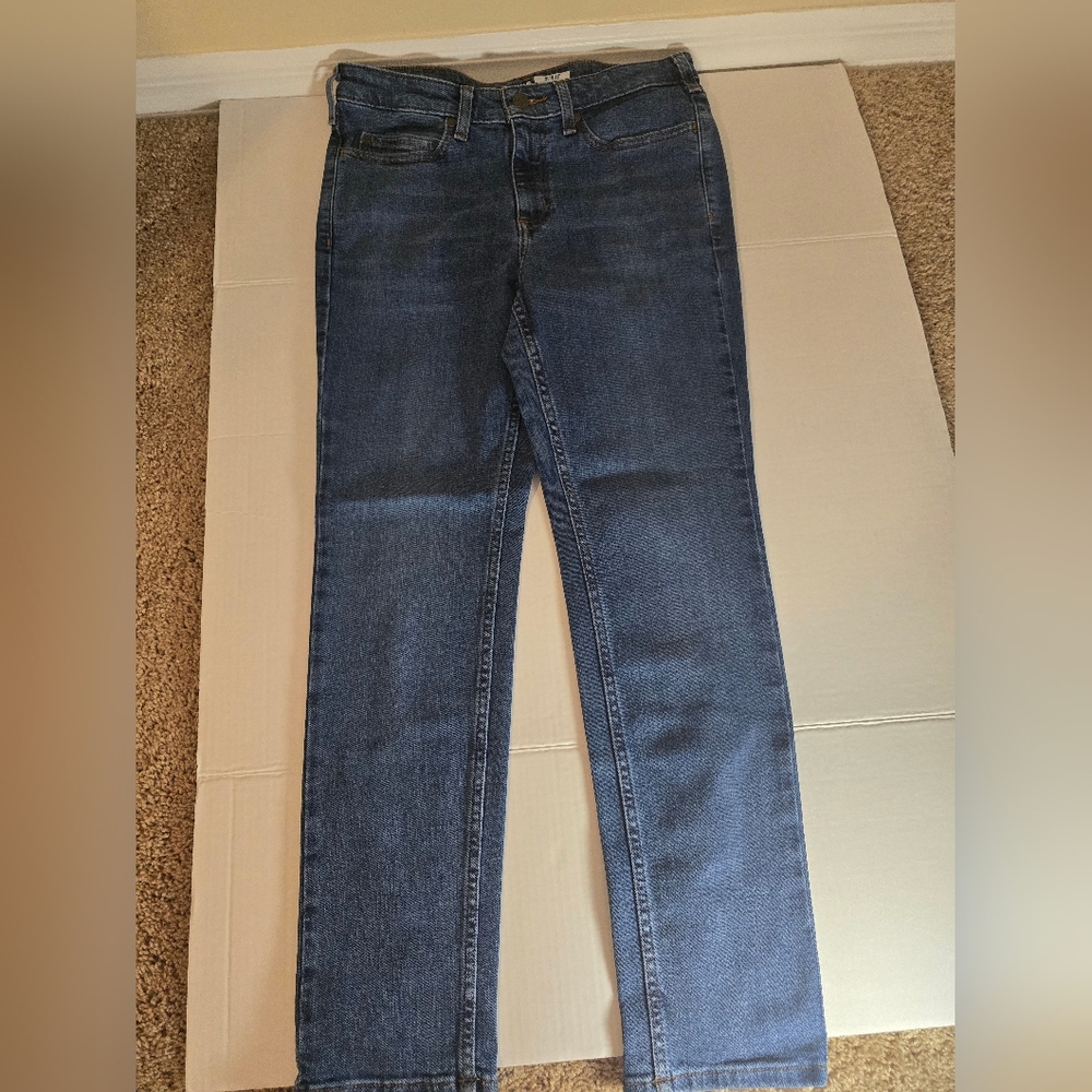 Carhartt Jeans Womens Size 8 Short Nyona Slim Fit Straight Dark Blue Denim NWT